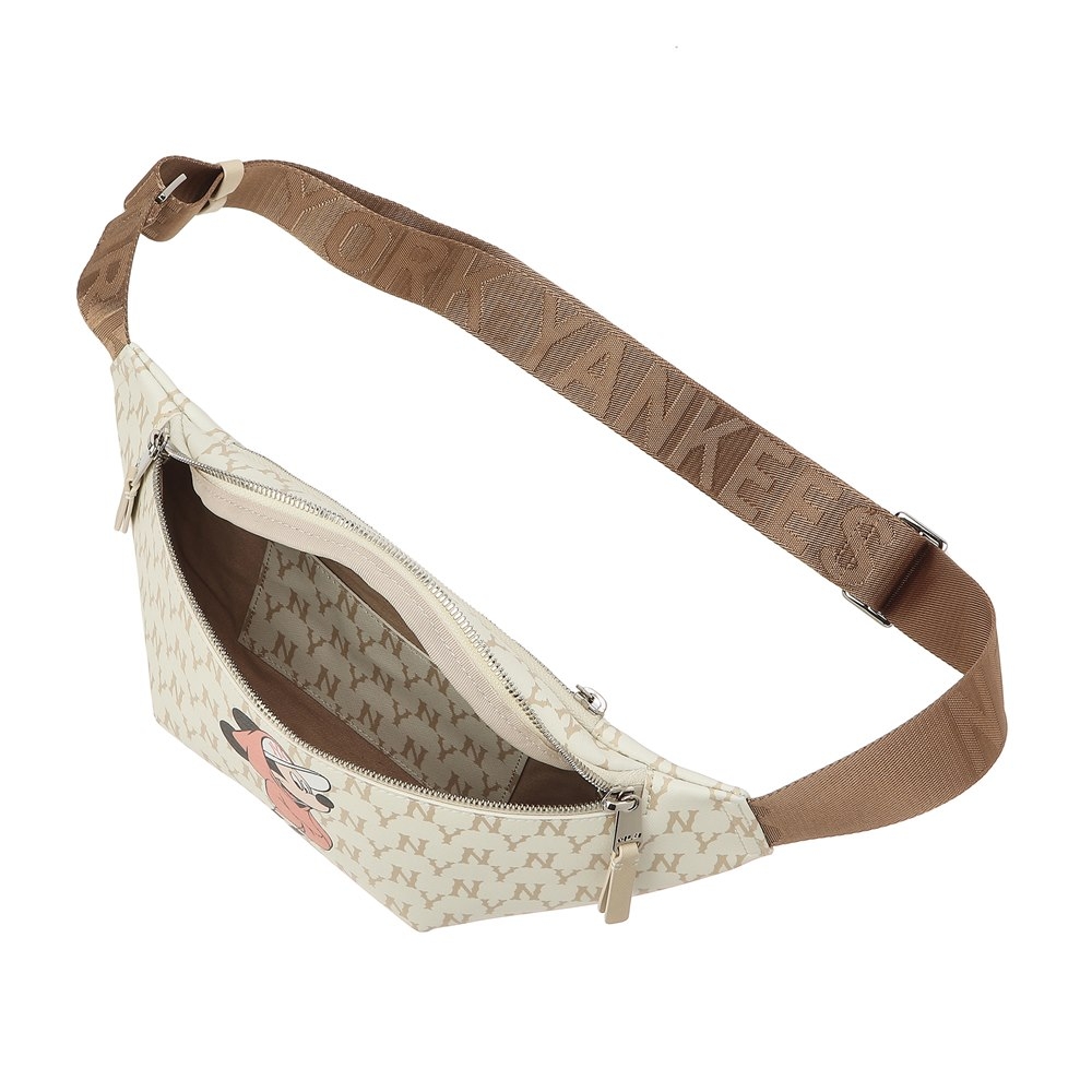 Túi MLB x DISNEY Mickey Monogram Hip Sack New York Yankees Beige