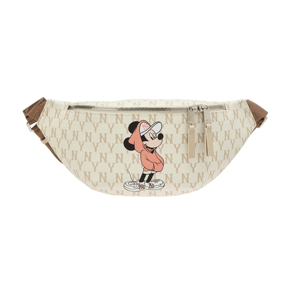 Túi MLB x DISNEY Mickey Monogram Hip Sack New York Yankees Beige