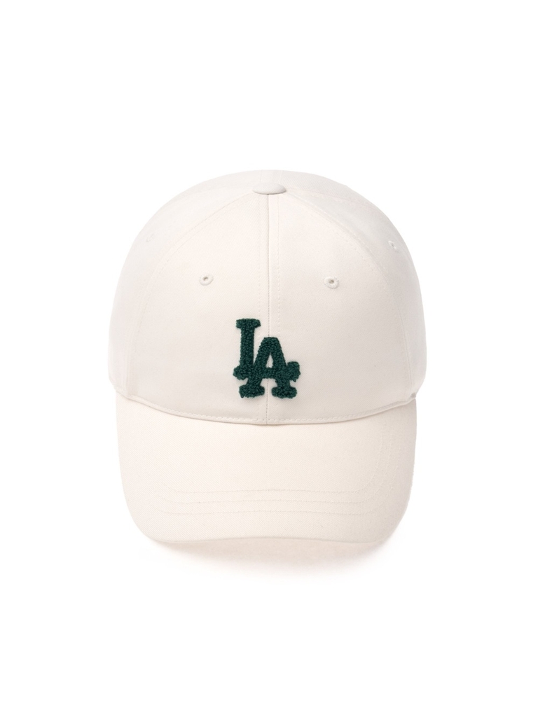 Mũ Lưỡi Trai MLB Varsity One Point Buckle Logo Wappen Unstructured Ball Cap LA Dodgers Cream