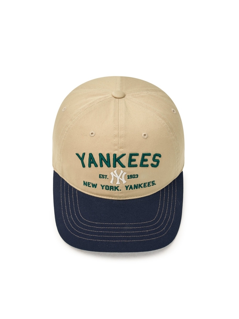 Mũ Lưỡi Trai MLB Varsity Lettering Color Block Unstructured Ball Cap New York Yankees Beige