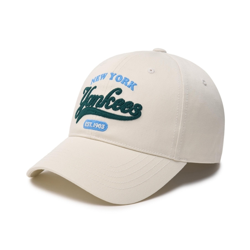 Mũ Lưỡi Trai MLB Cursive Logo Unstructured Ball Cap New York Yankees Cream