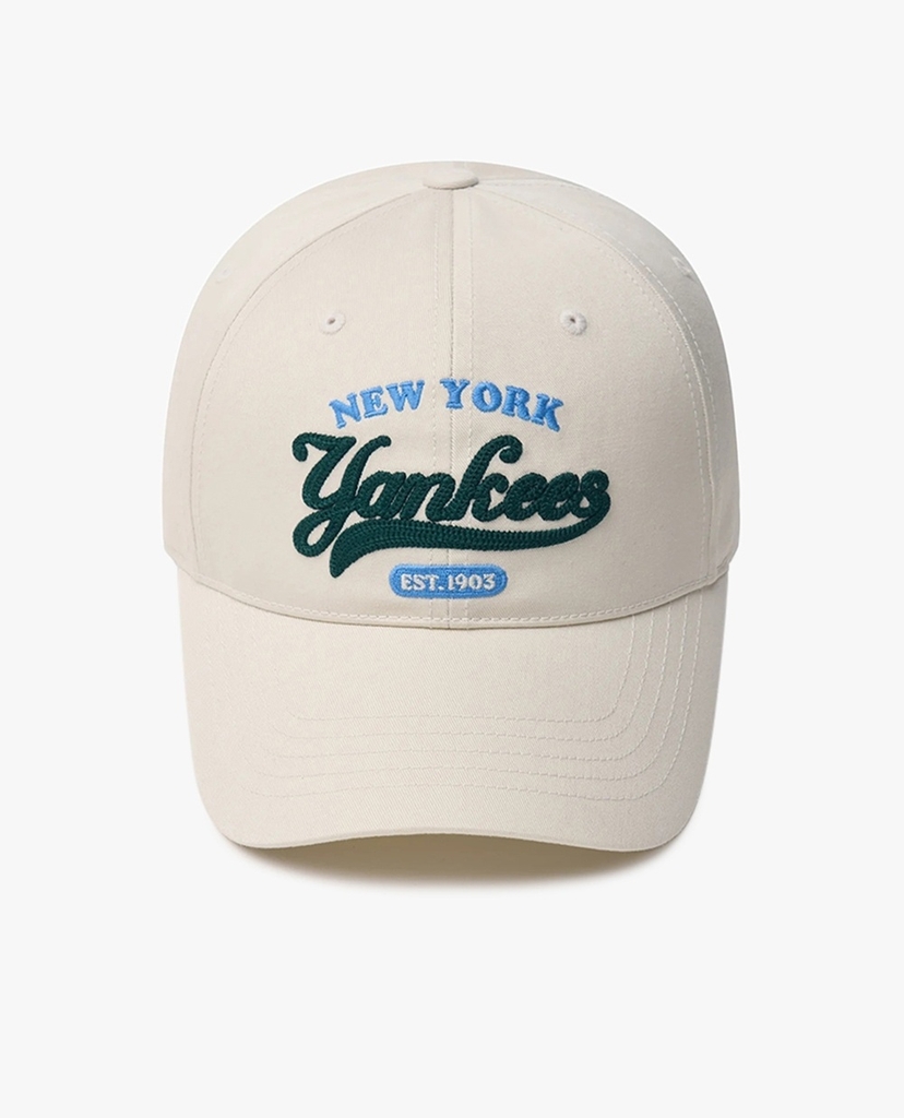 Mũ Lưỡi Trai MLB Cursive Logo Unstructured Ball Cap New York Yankees Cream