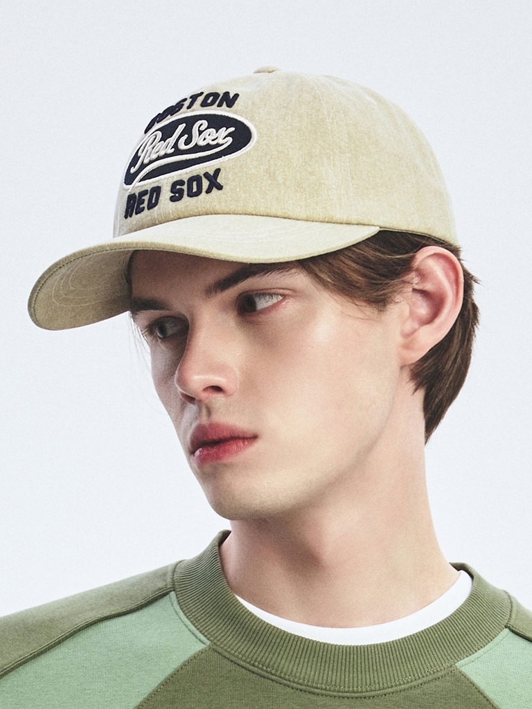 Mũ Lưỡi Trai MLB Varsity Vintage Oval Stitch Unstructured Ball Cap Boston Red Sox Beige