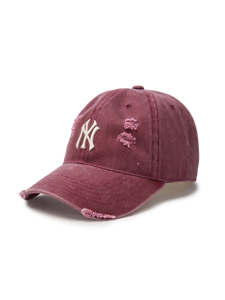 Mũ Lưỡi Trai MLB Damage Washed Unstructured Ball Cap New York Yankees Burgundy