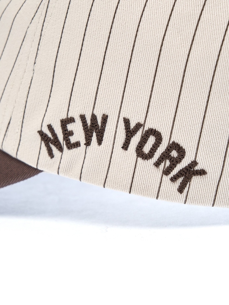 Mũ Lưỡi Trai MLB Signature Stripe Unstructured Ball Cap New York Yankees Brown [Karina PICK]