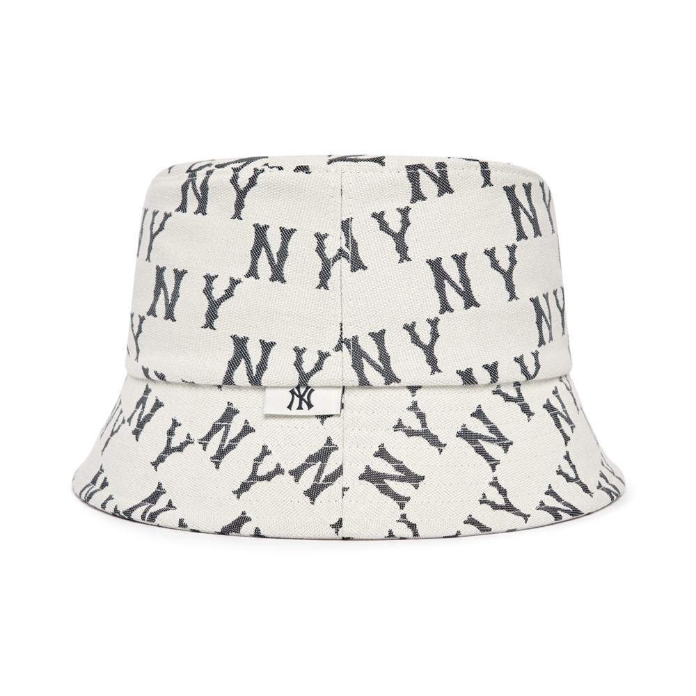 Nón MLB Bic Classic Monogram Bucket Hat New York Yankees Cream