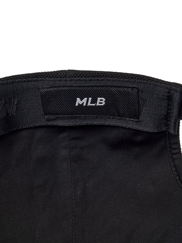 Nón MLB Korea Basic Canvas Leather Logo Structure Ball Cap Cleveland Guardians Black