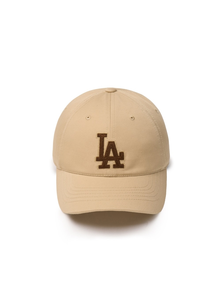 Nón MLB Korea Basic Medium Logo Unstructured Ball Cap LA Dodgers Beige