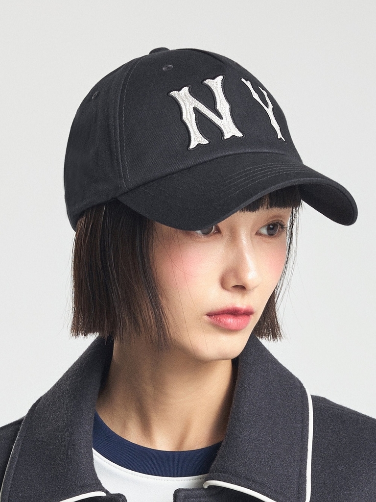 Nón MLB Korea Basic Coopers Washed Unstructured Ball Cap New York Yankees Black