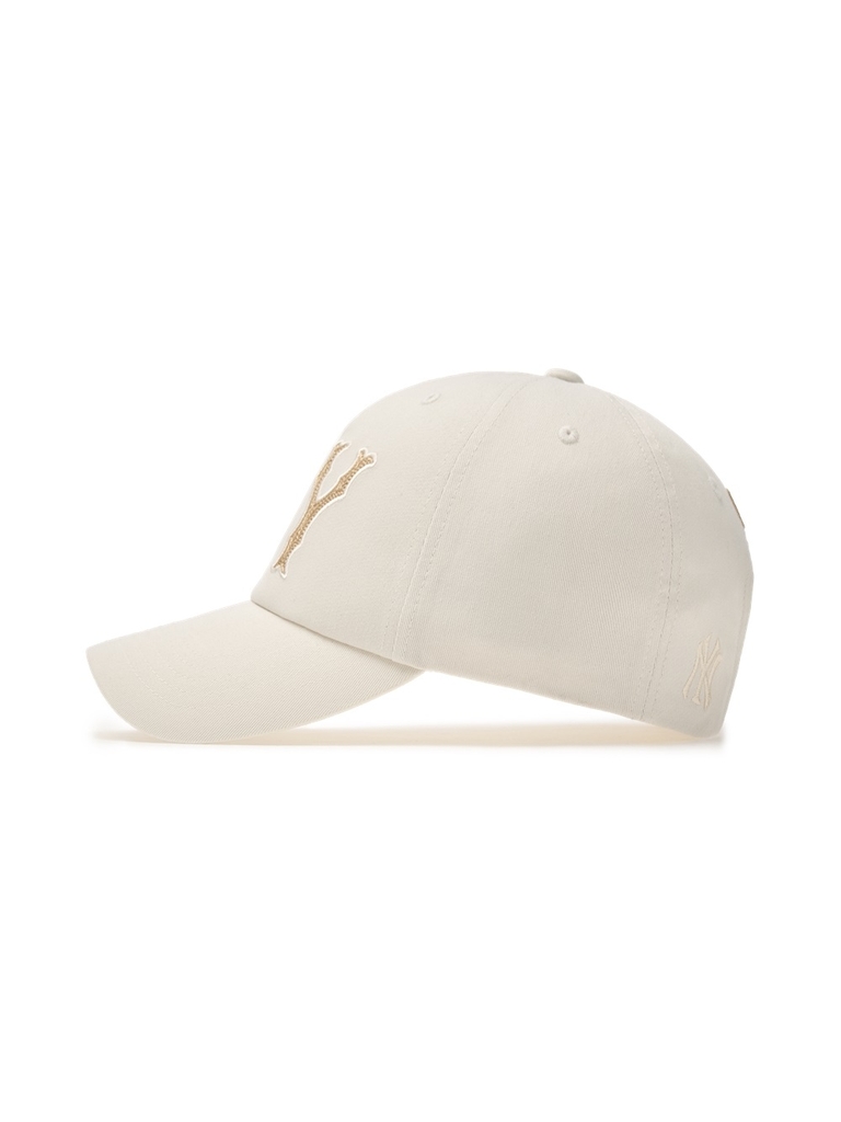 Nón MLB Korea Basic Coopers Washed Unstructured Ball Cap New York Yankees Cream