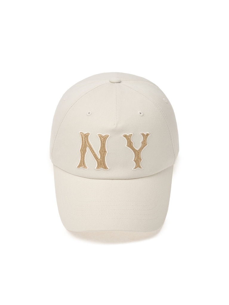 Nón MLB Korea Basic Coopers Washed Unstructured Ball Cap New York Yankees Cream