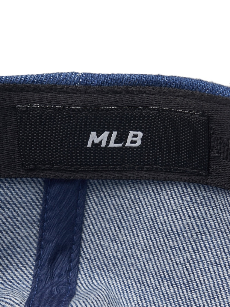 Nón MLB Korea Varsity Culsive Lettering Denim Unstructured Ball Cap LA Dodgers Indigo