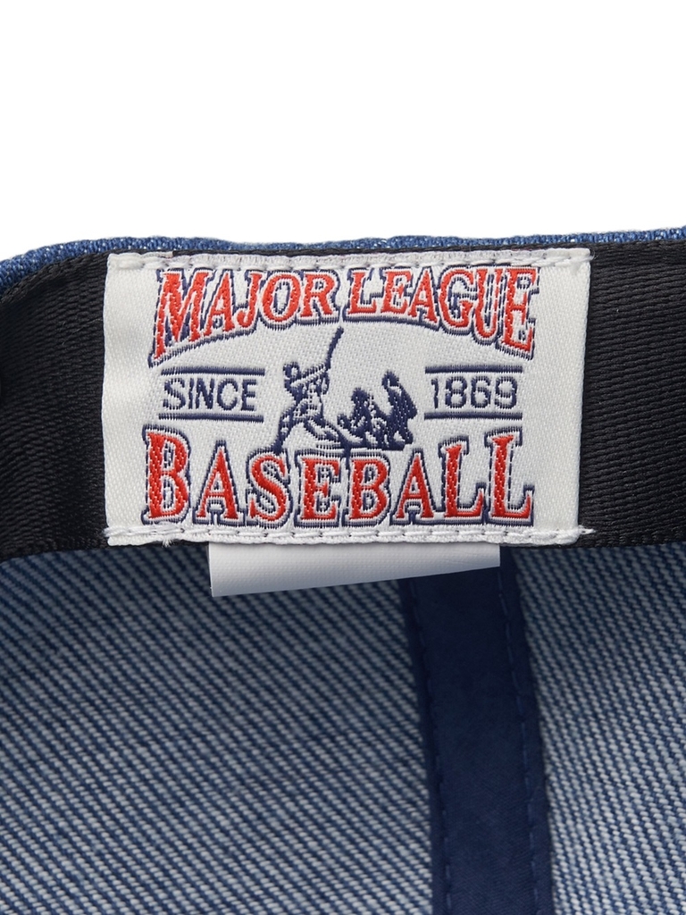 Nón MLB Korea Varsity Culsive Lettering Denim Unstructured Ball Cap LA Dodgers Indigo