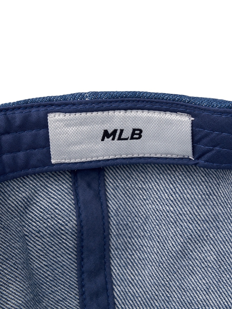 Nón MLB Korea Damaged Washed Denim Unstructured Ball Cap LA Dodgers Indigo