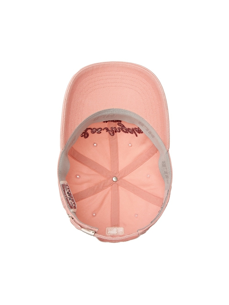 Nón MLB Korea Varsity Lettering Color Denim Unstructured Ball Cap LA Dodgers Pink