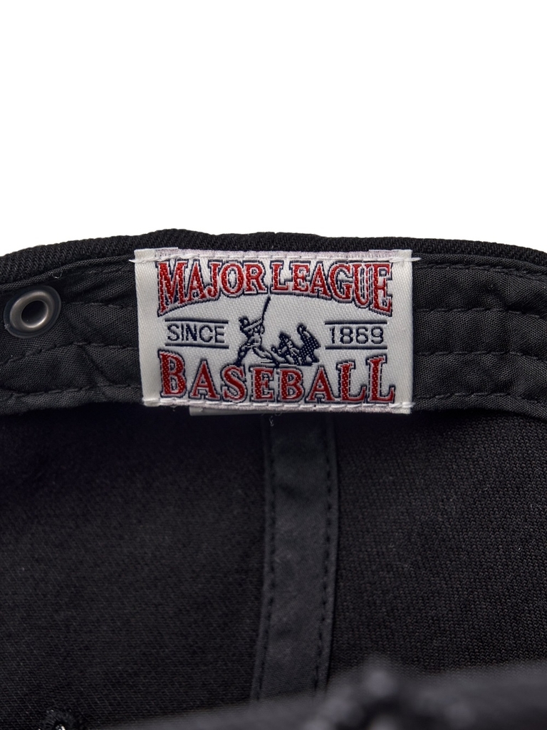 Nón MLB Korea Damaged Washed Denim Unstructured Ball Cap New York Yankees Black