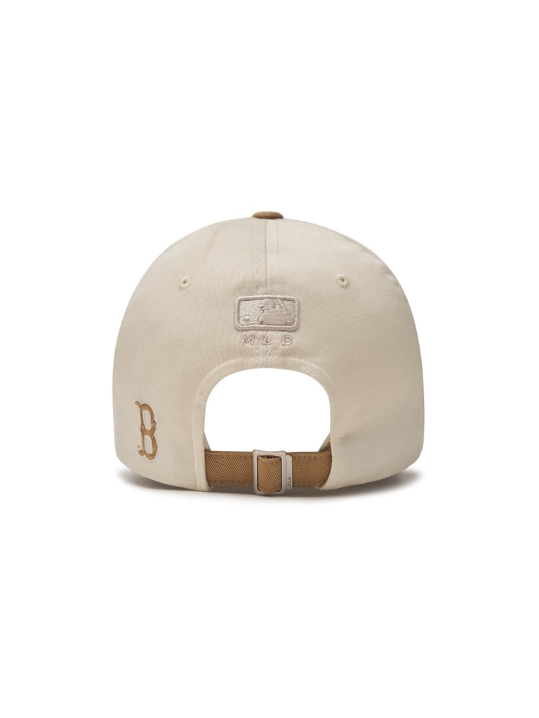 Nón MLB Korea Lettering Color Block Unstructured Ball Cap Boston Red Sox Beige