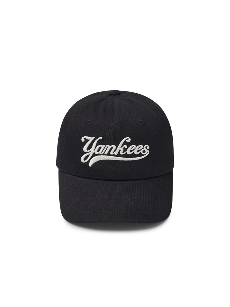 Nón MLB Koera Culsive Lettering Unstructured Ball Cap New York Yankees Black