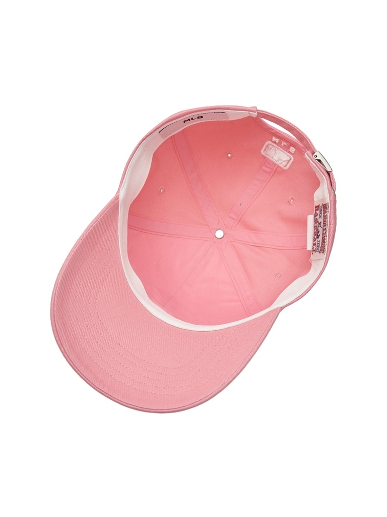 Nón MLB Korea Culsive Lettering Unstructured Ball Cap New York Yankees Pink