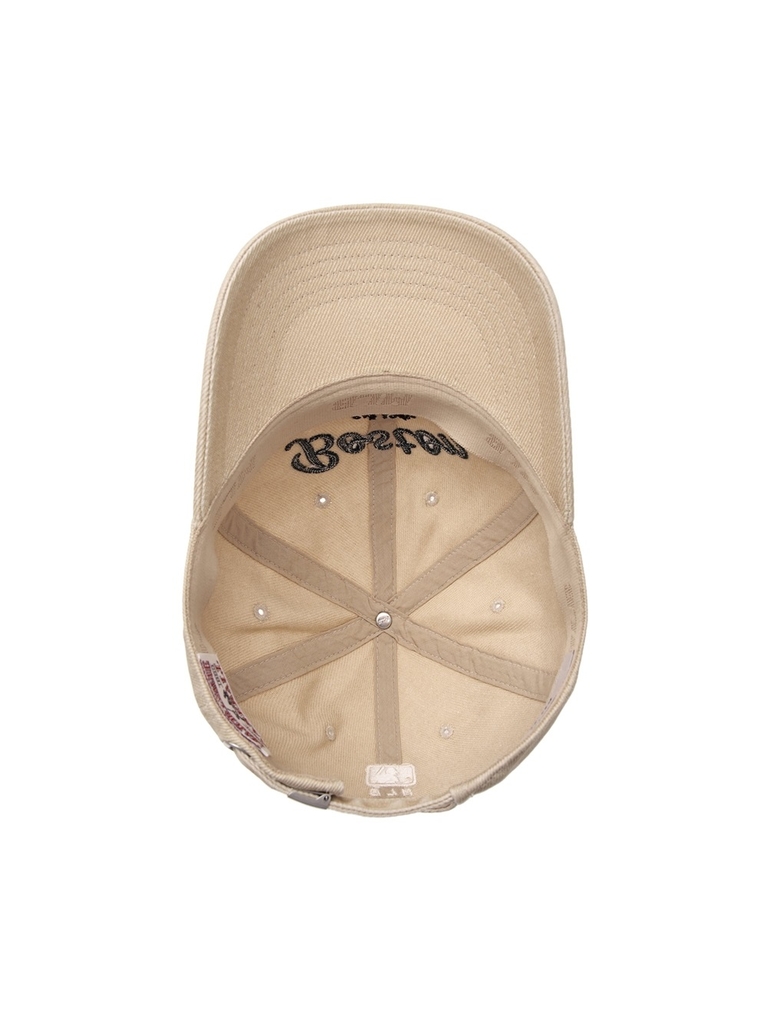Nón MLB Korea Varsity Lettering Pigment Unstructured Ball Cap Boston Red Sox Beige
