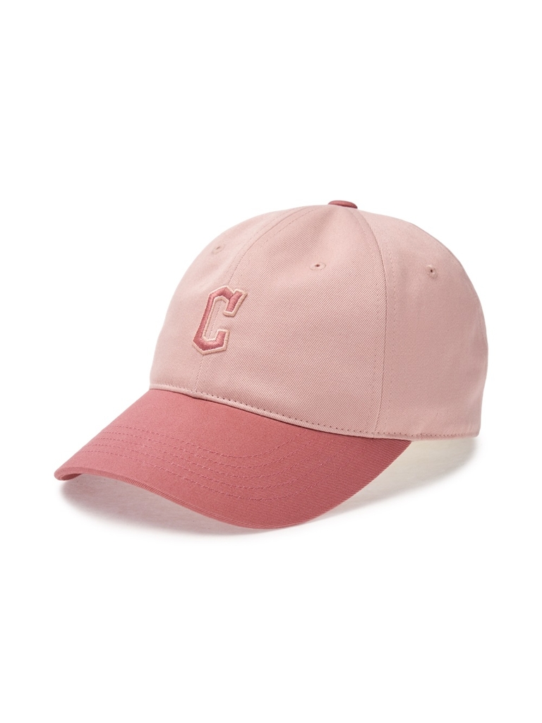 Nón MLB Korea Varsity One Point Color Block Unstructured Ball Cap Cleveland Guardians Pink