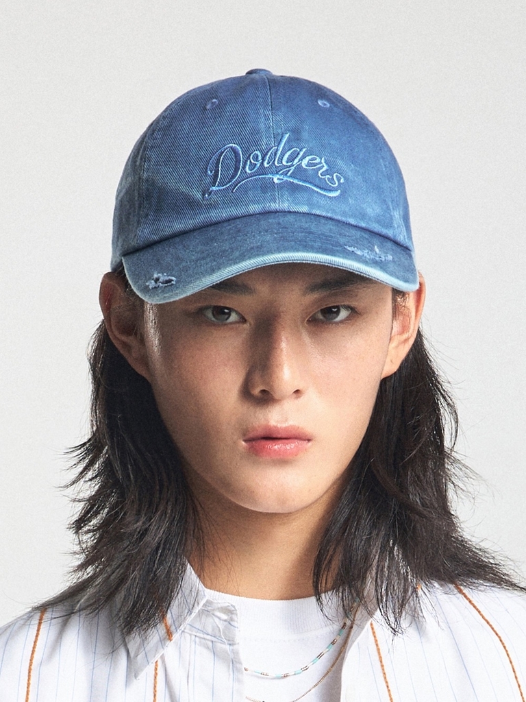 Nón MLB Korea Vintage Culsive Unstructured Ball Cap LA Dodgers Indigo