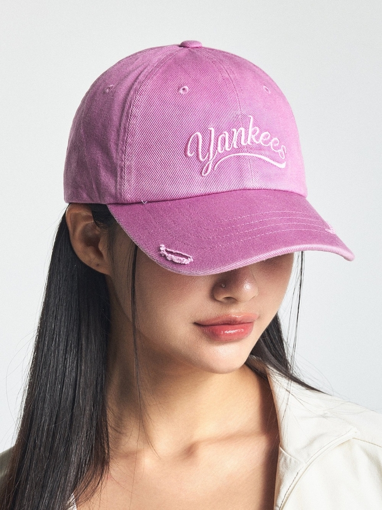 Nón MLB Korea Vintage Culsive Unstructured Ball Cap New York Yankees Purple