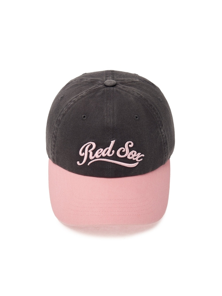 Nón MLB Korea Varsity Vintage Culsive Color Block Unstructured Ball Cap Boston Red Sox Grey