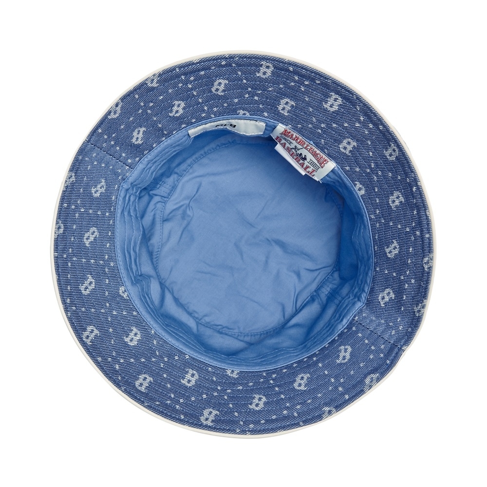 Nón MLB Denim Dia Monogram Bucket Hat Boston Red Sox L.Sky Blue