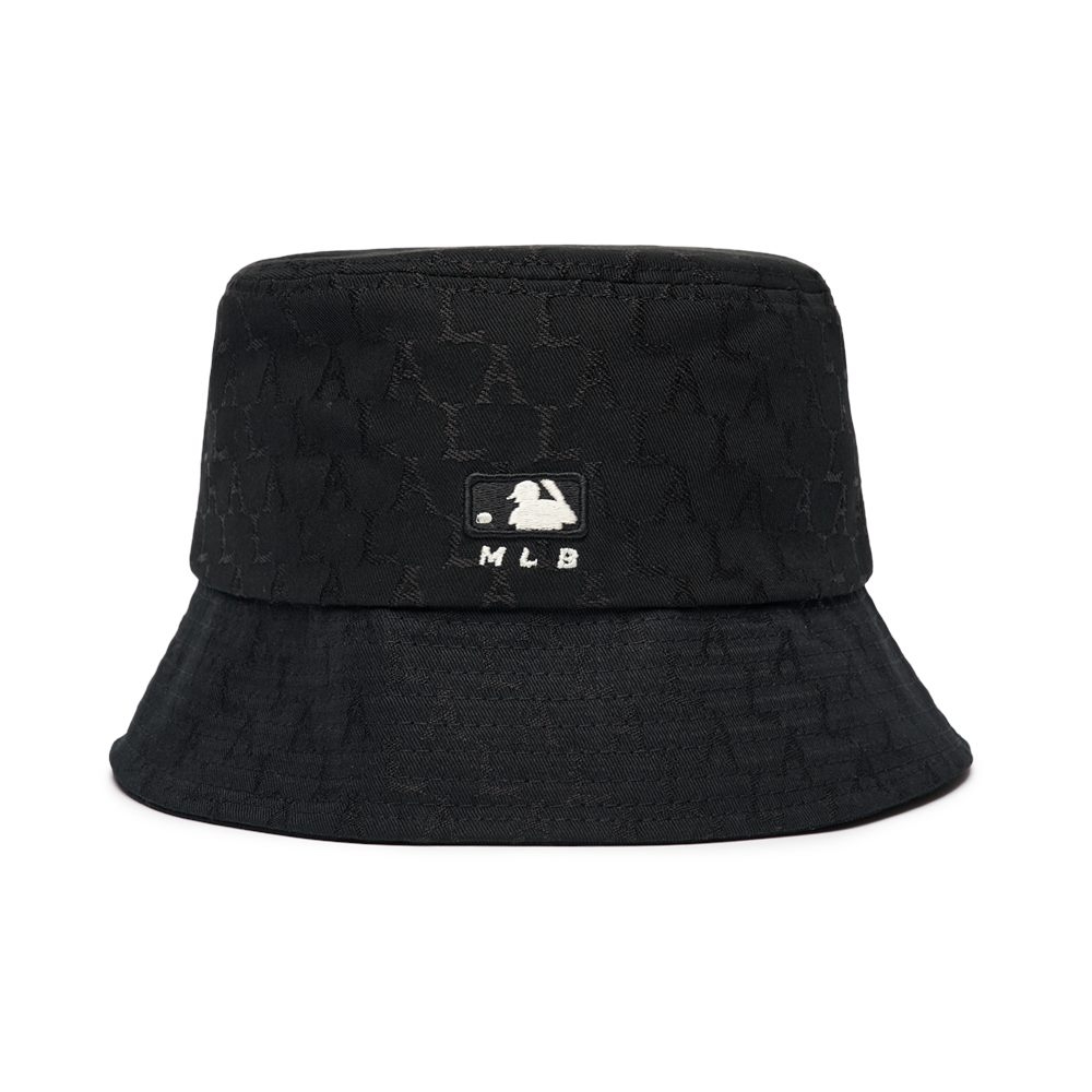 Nón MLB Monogram Classic Jacquard Bucket Hat LA Dodgers Black