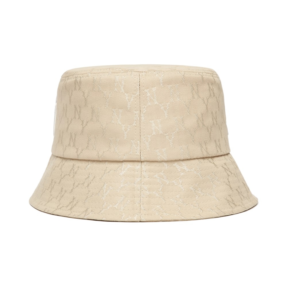 Nón MLB Monogram Classic Jacquard Bucket Hat New York Yankees Beige