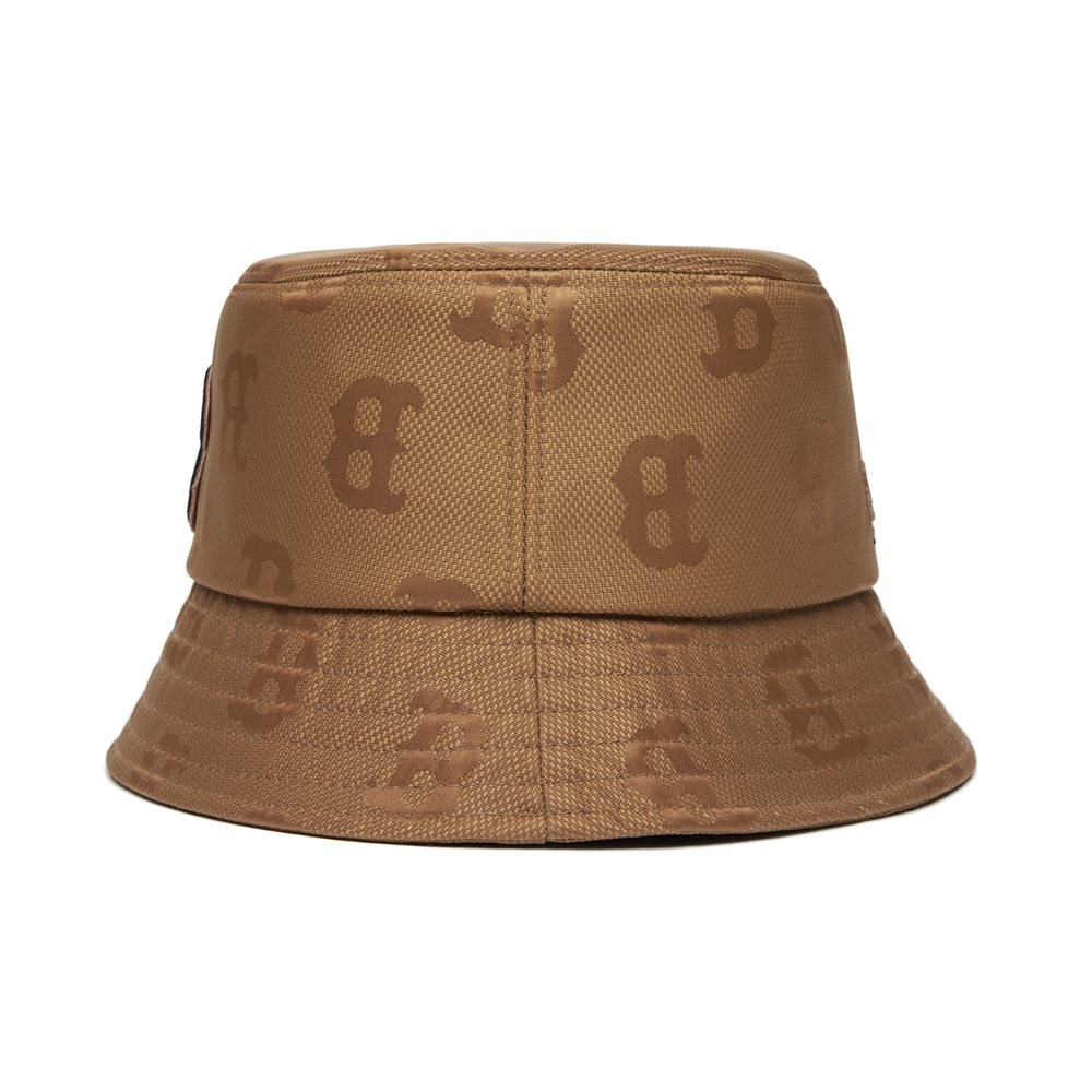 Nón MLB Monogram Nylon Bucket Hat Boston Red Sox D.Beige