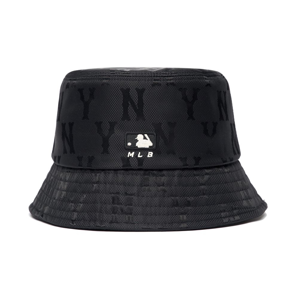 Nón MLB Monogram Nylon Bucket Hat New York Yankees Black