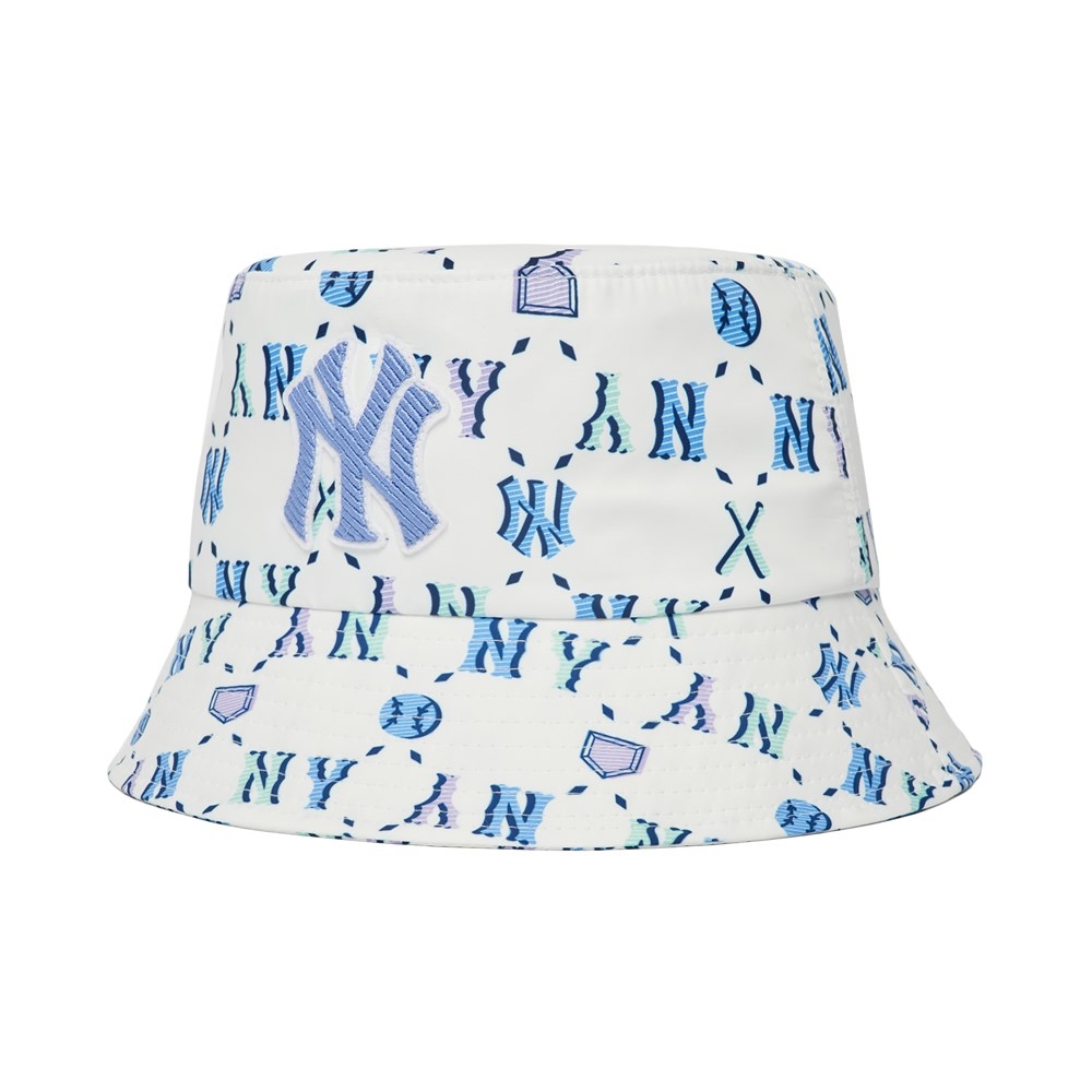 Nón MLB Monogram Summer Bucket Hat New York Yankees White
