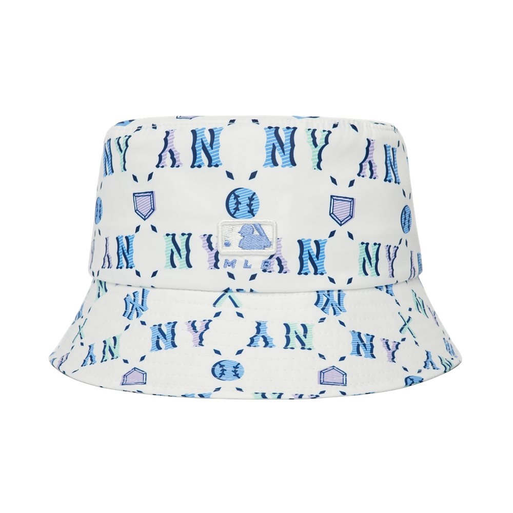 Nón MLB Monogram Summer Bucket Hat New York Yankees White