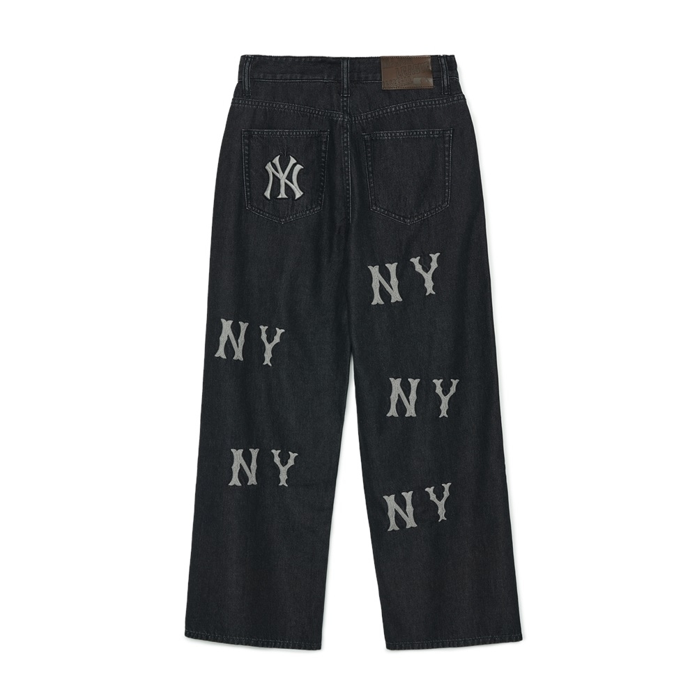 Quần Jean MLB Korea Multi Mega Logo New York Yankees Black
