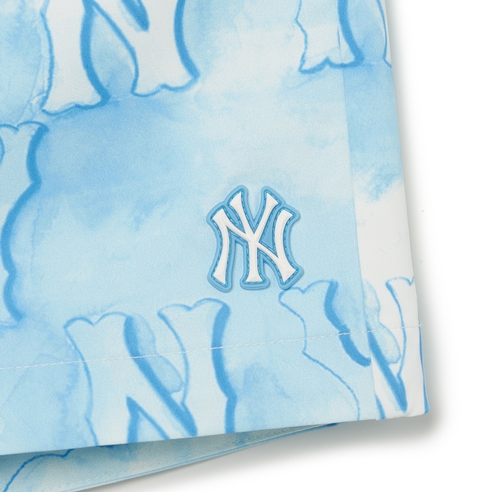 Quần Shorts MLB Water Monogram New York Yankees Aqua Blue