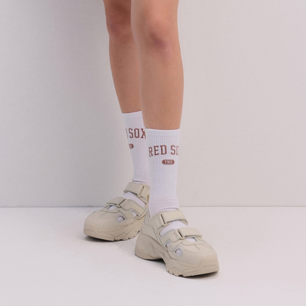 Sandals MLB Korea [Women's Size] BigBall Chunky Mask Boston Red Sox Beige