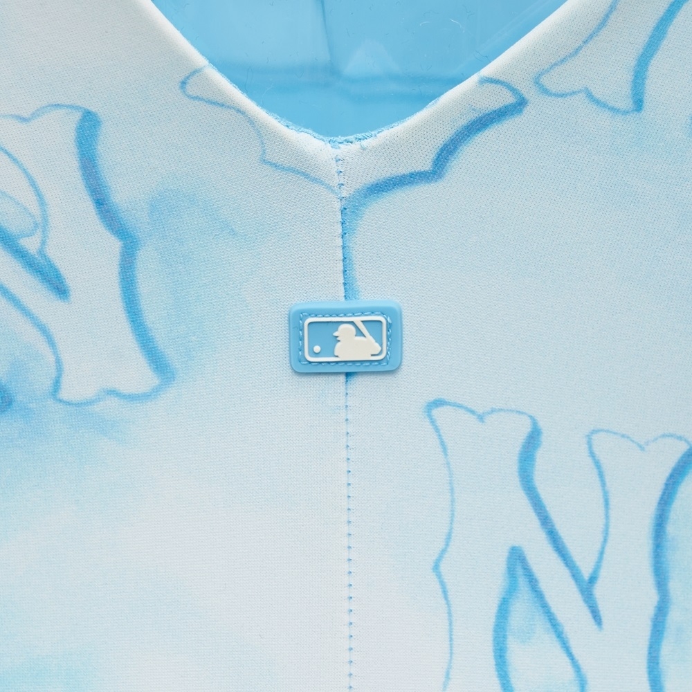 MLB Swimsuit Water Monogram One Piece New York Yankees Aqua Blue