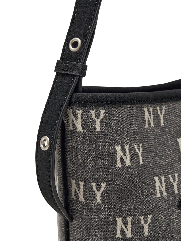 Túi MLB Classic Mono Vintage Denim Mini Bucket Bag New York Yankees Grey