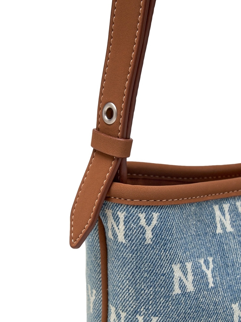 Túi MLB Classic Mono Vintage Denim Mini Bucket Bag New York Yankees Blue