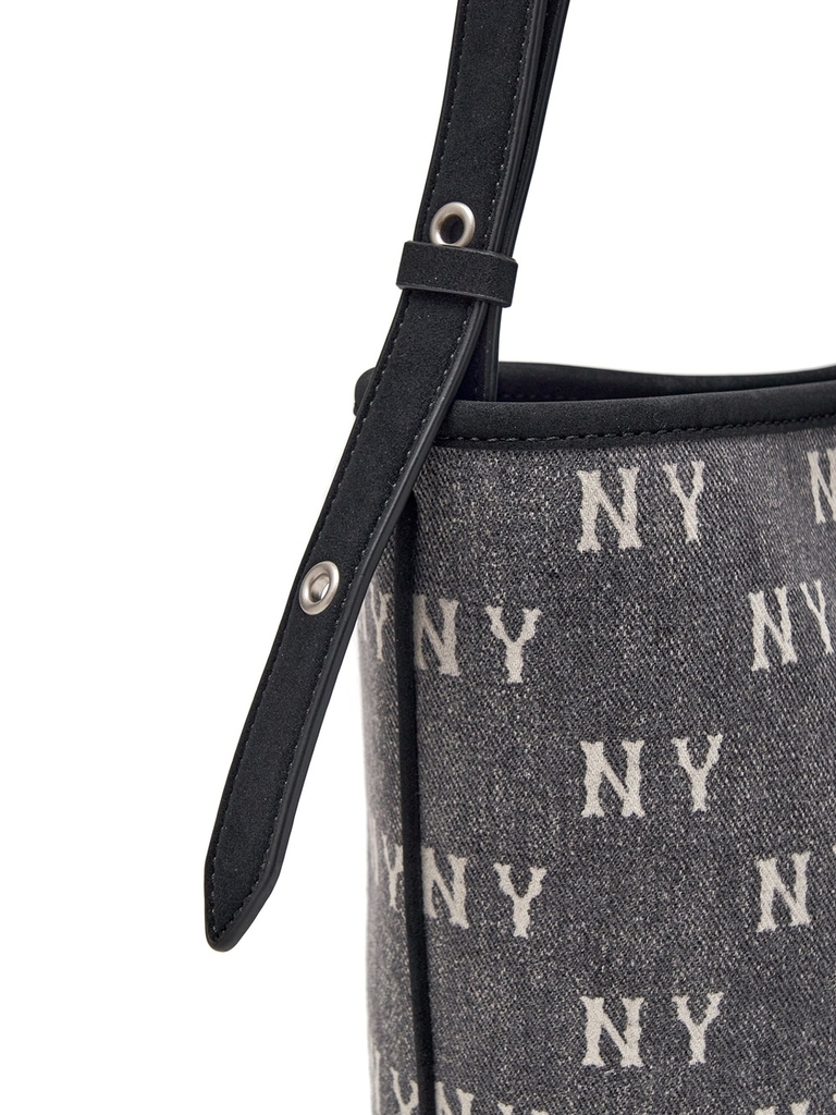 Túi MLB Classic Mono Vintage Denim Bucket Bag New York Yankees Grey