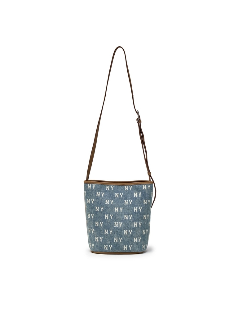 Túi MLB Classic Mono Vintage Denim Bucket Bag New York Yankees Blue