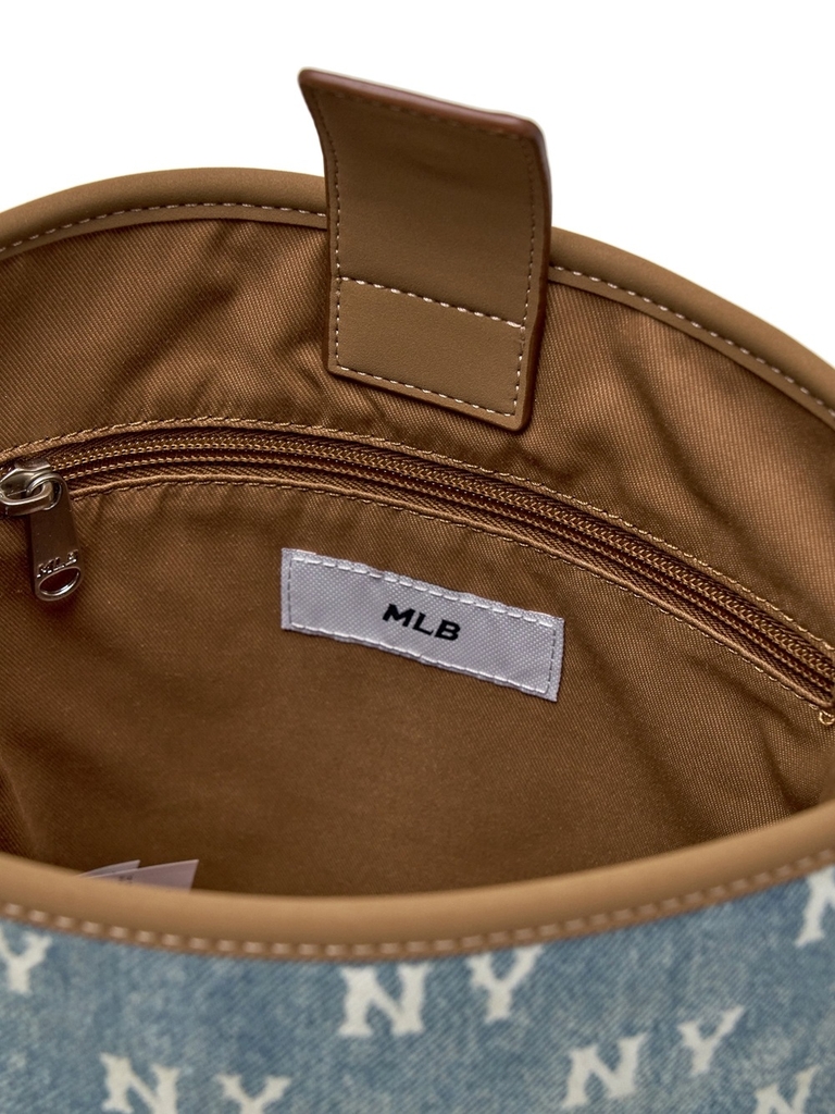 Túi MLB Classic Mono Vintage Denim Bucket Bag New York Yankees Blue