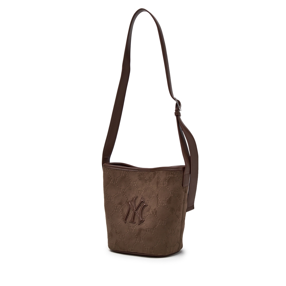 Túi MLB Mono Suede Bucket Bag New York Yankees Brown