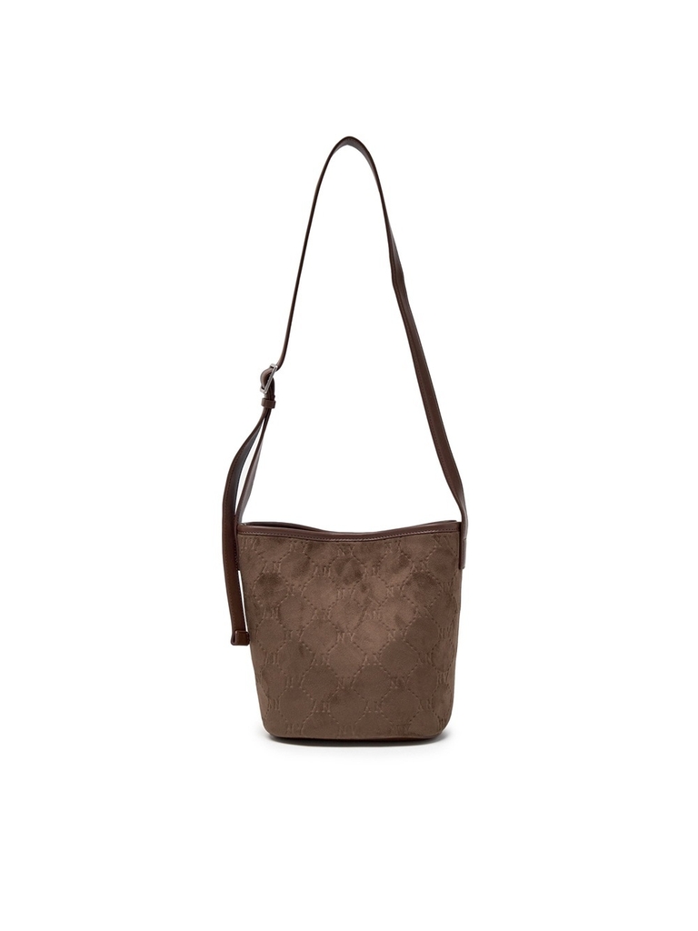 Túi MLB Mono Suede Bucket Bag New York Yankees Brown