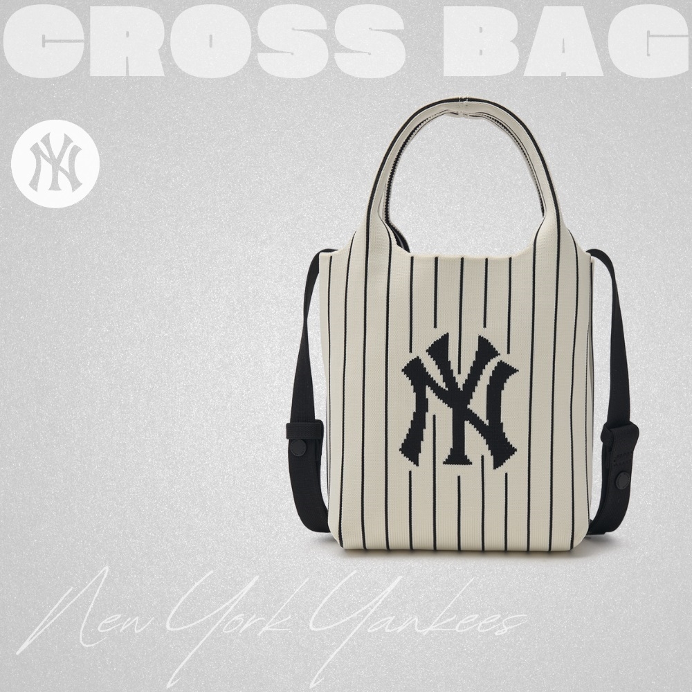 Túi MLB Korea Basic Big Logo Knit Crossbody New York Yankees Cream