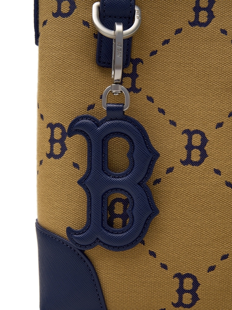 Túi MLB Korea Dia Mono Jacquard Mini Crossbody Boston Red Sox Beige