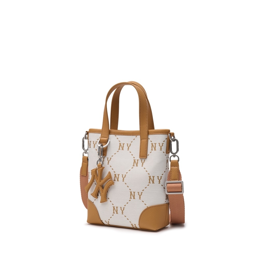 Túi MLB Korea Diamond Monogram Jacquard Mini Crossbody New York Yankees Brown