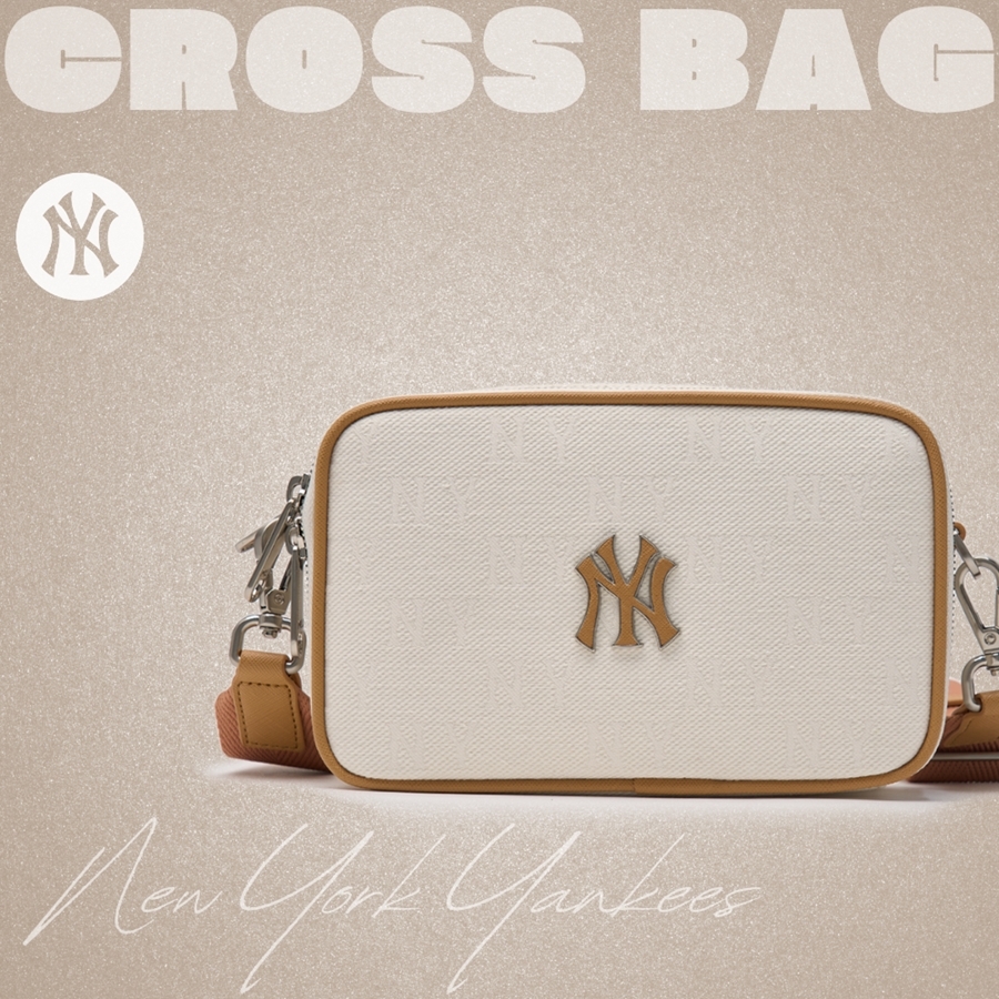 Túi MLB Korea Monogram Jacquard Mini Crossbody New York Yankees Cream